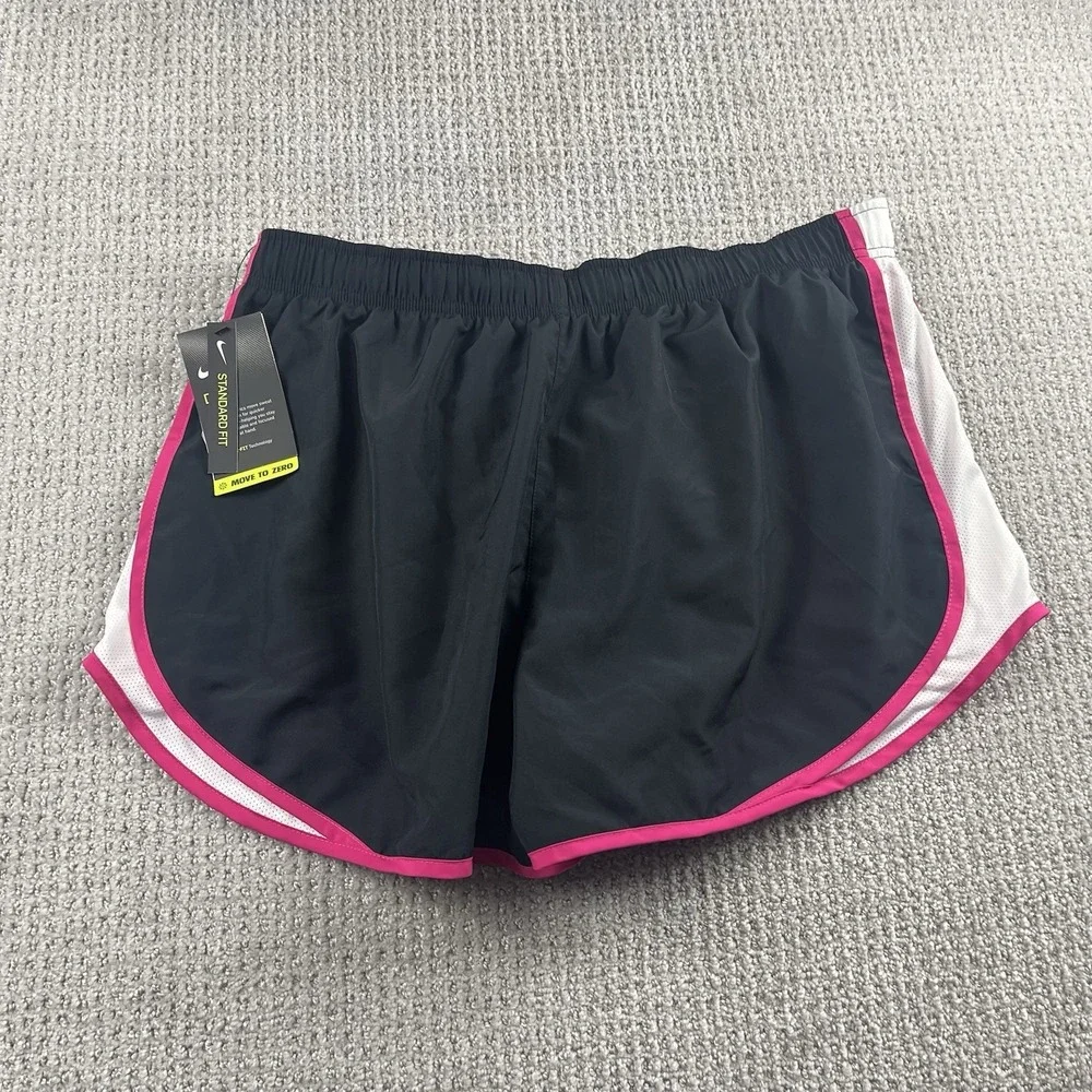 Nike Dri-FIT Tempo Womens Running Shorts Black Pink Brief Lined 831558 XL NWT